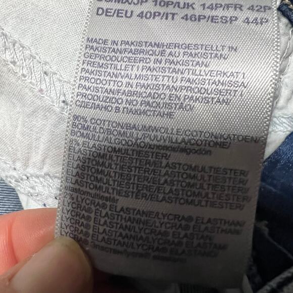 NYDJ Jeans Womens 10 Petite (33x30) Marilyn Straight Mid Rise Blue Denim Pants - Picture 7 of 11